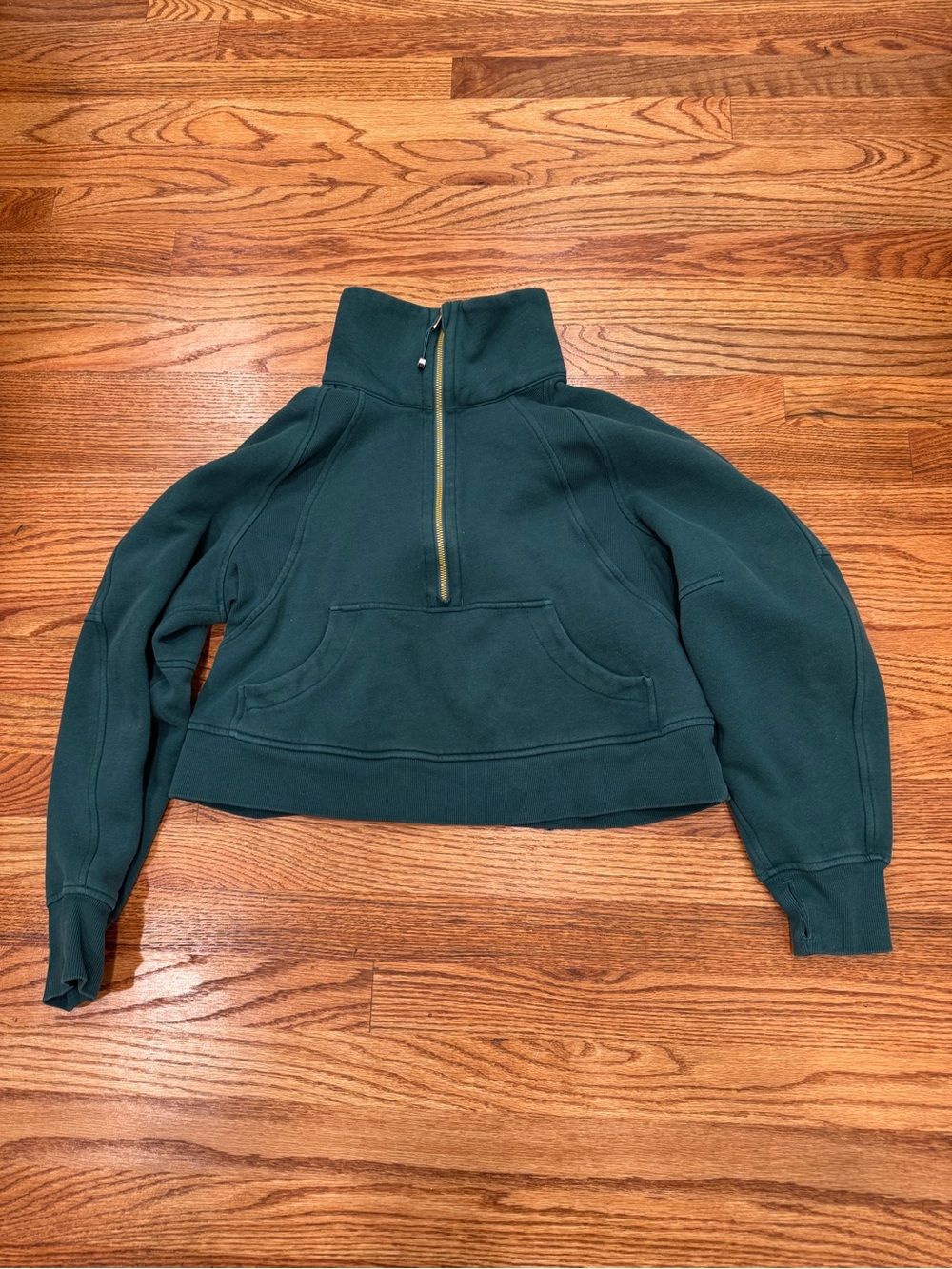 Lululemon Dark Teal Scuba Quarter-Zip with Gold Zipper